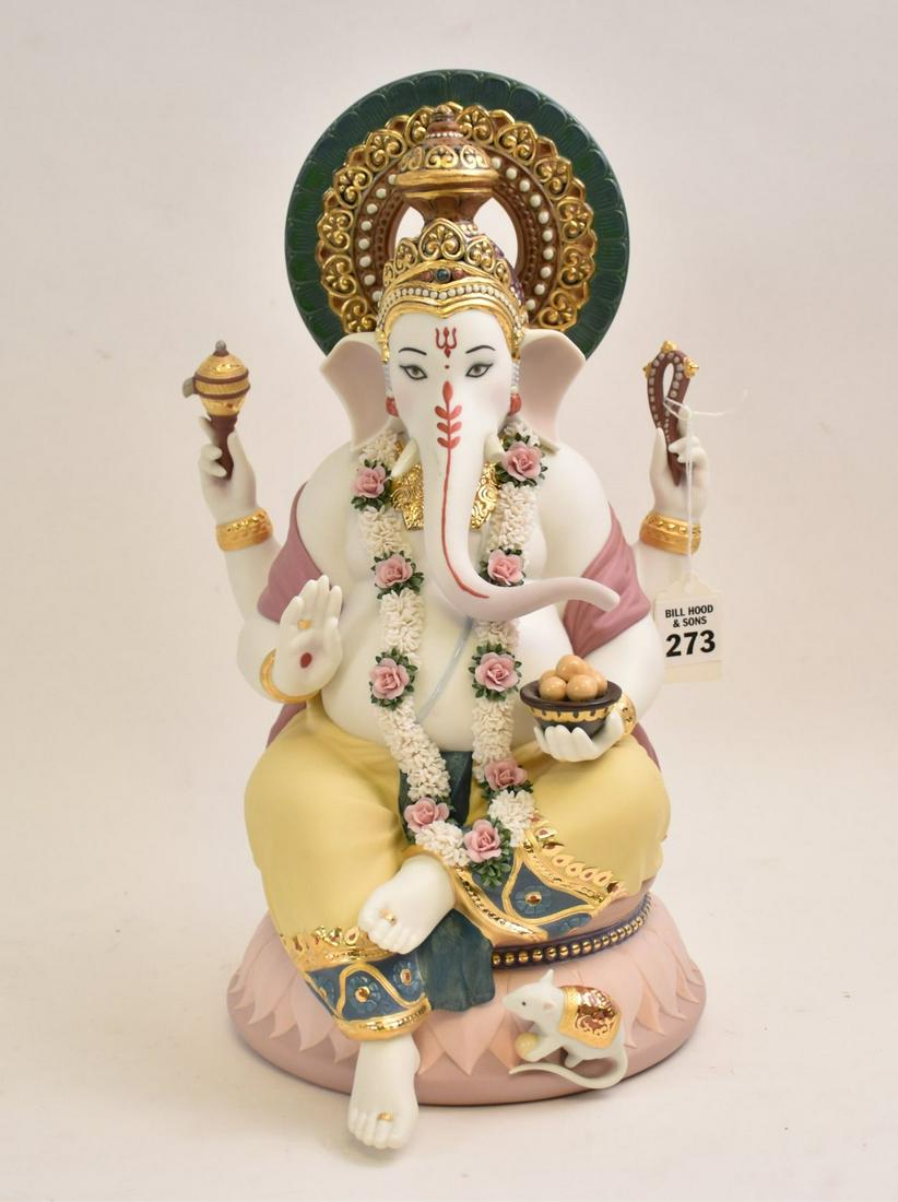Lladro Porcelain Ganesha Figure - Predominantly matte (1 of 6)