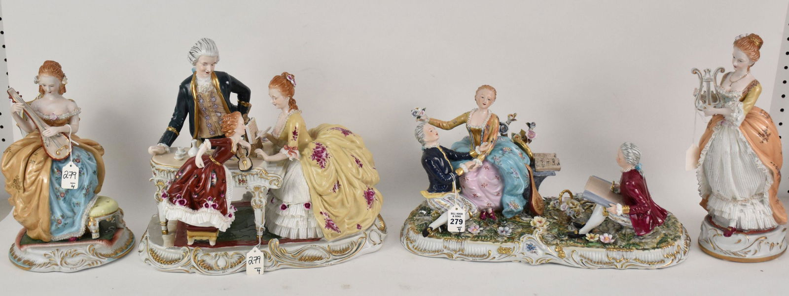 Group of Four German-Style Porcelain Musician Figures - (1 of 11)