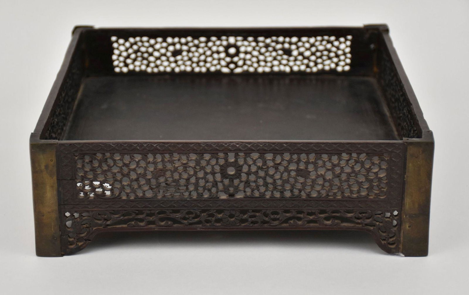 Chinese Reticulated Gallery with Square Tray, 3"h x (1 of 4)
