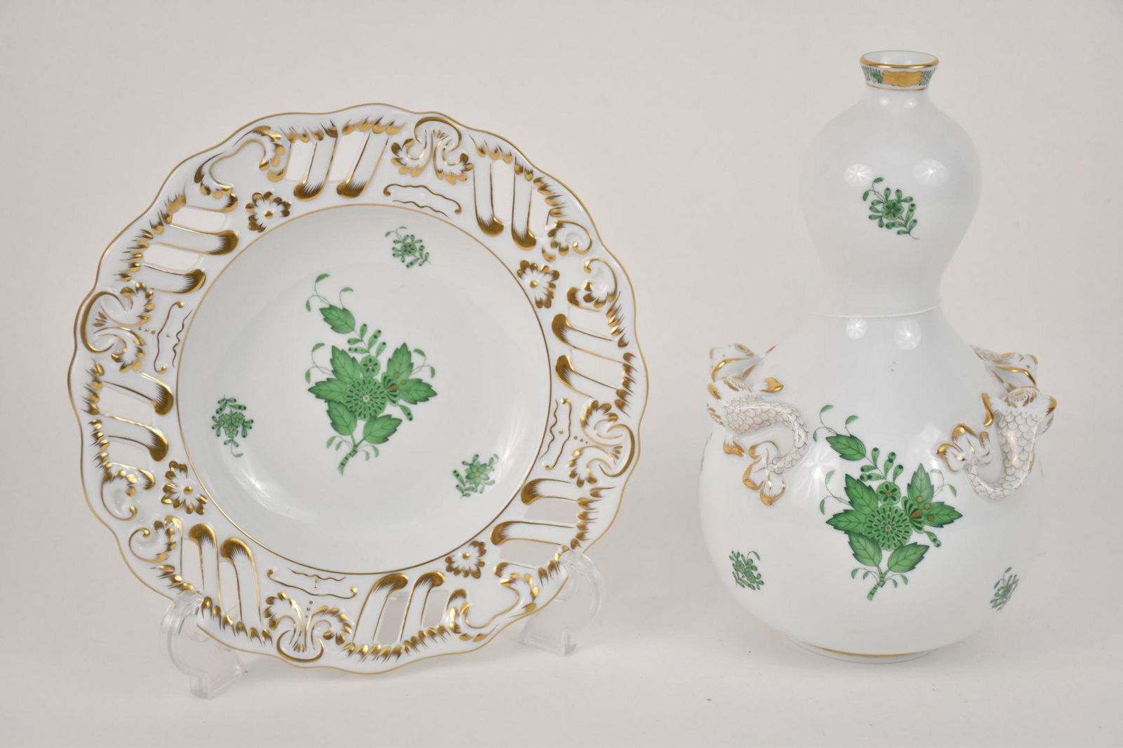 2 Herend Pieces, Gourd Shape Vase with Dolphins (9 (1 of 8)