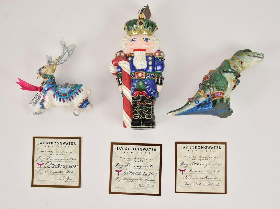 Jay Strongwater Figural Glass Christmas Ornaments. (1 of 18)