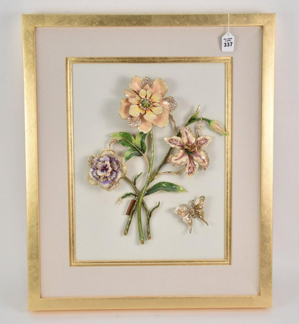 Jay Strongwater Floral Bouquet Wall Art Enameled Bronze (1 of 9)