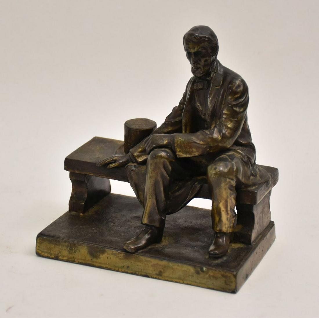 Bronze Figure of Seated Abraham Lincoln After Gutzon (1 of 3)