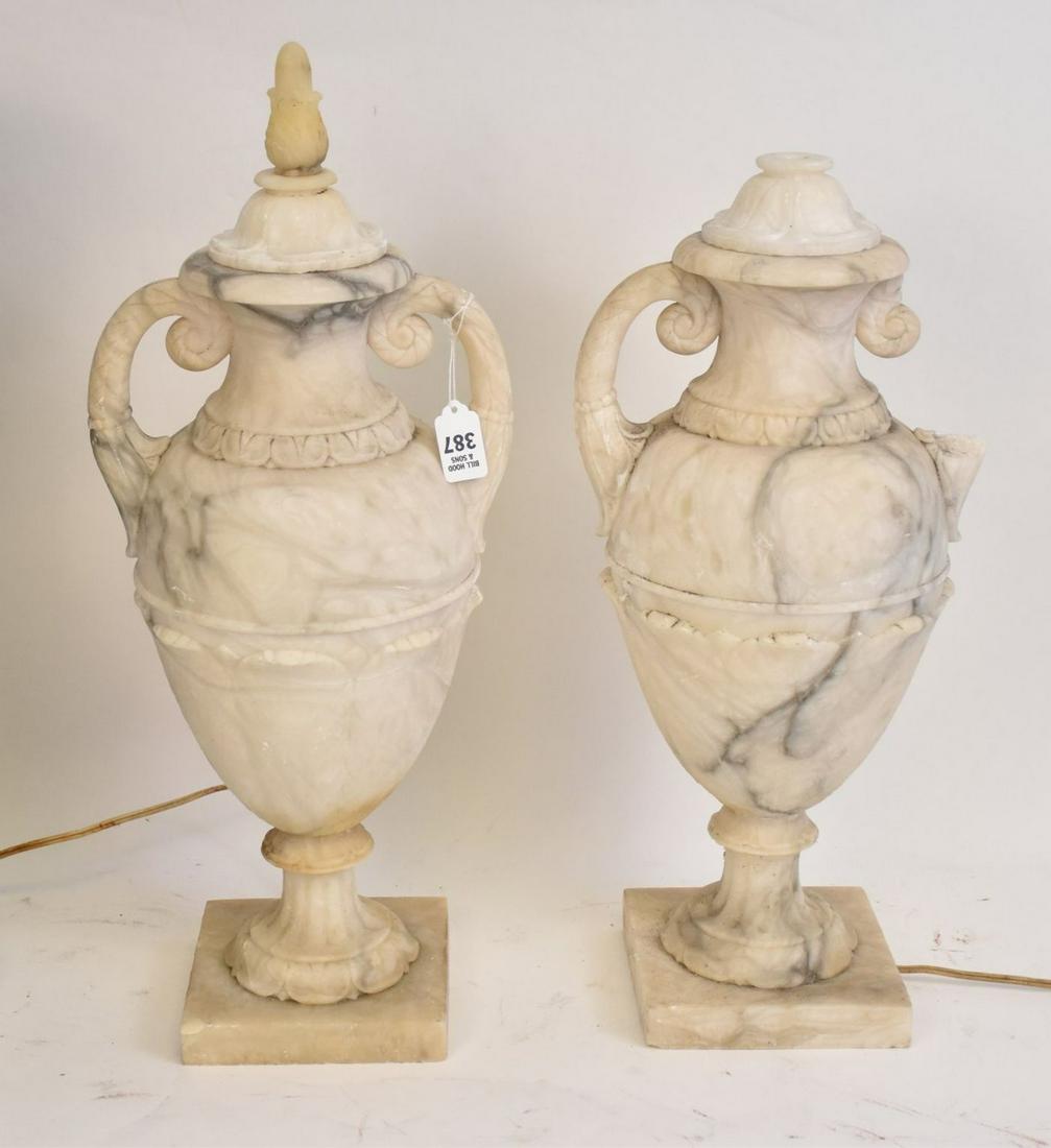 2 Marble Urn Shape Vases, Converted to  Lamps (some (1 of 3)