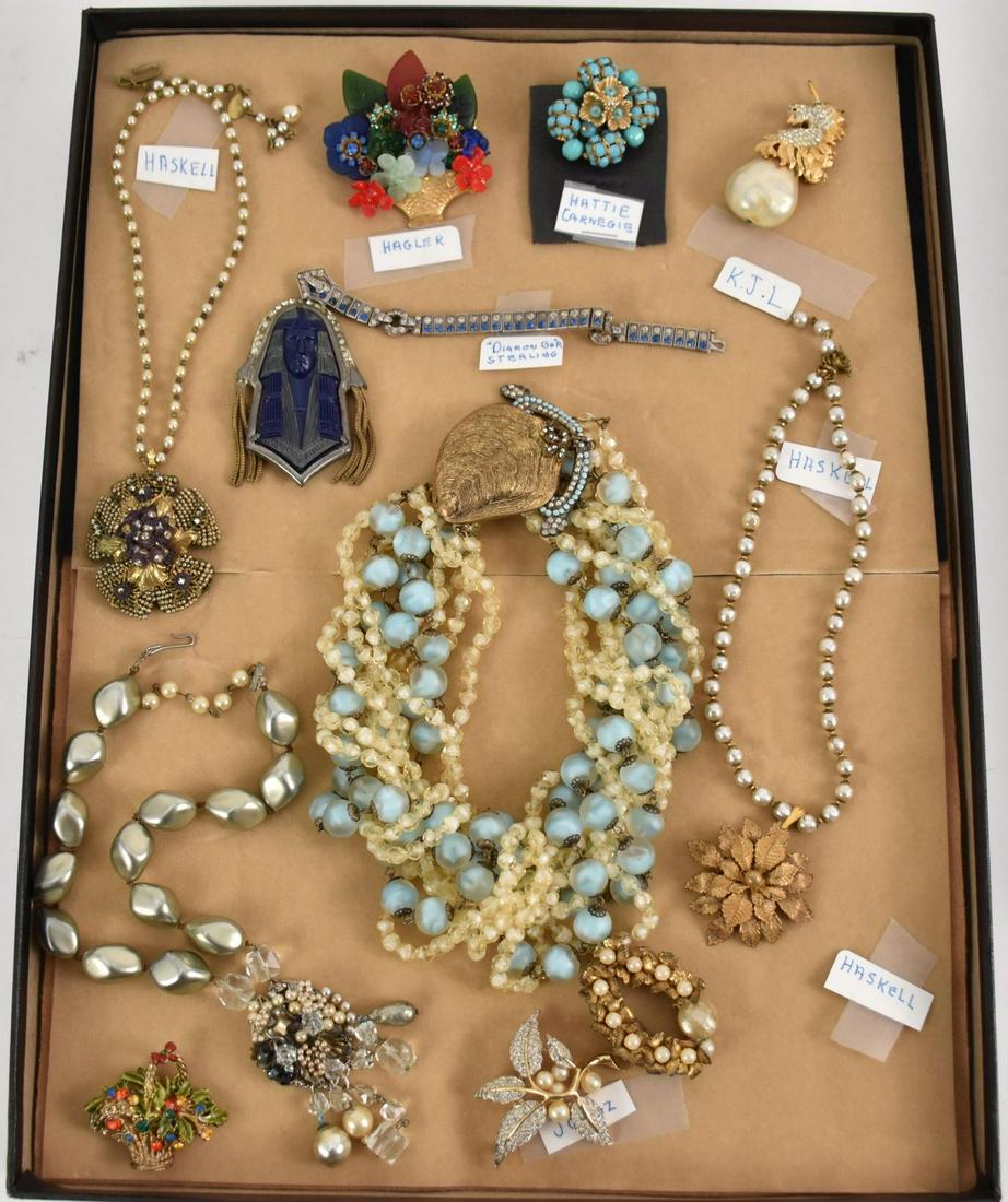 Box Lot Costume Jewelry, Incl;  Diamon Bar, Haskell, (1 of 7)