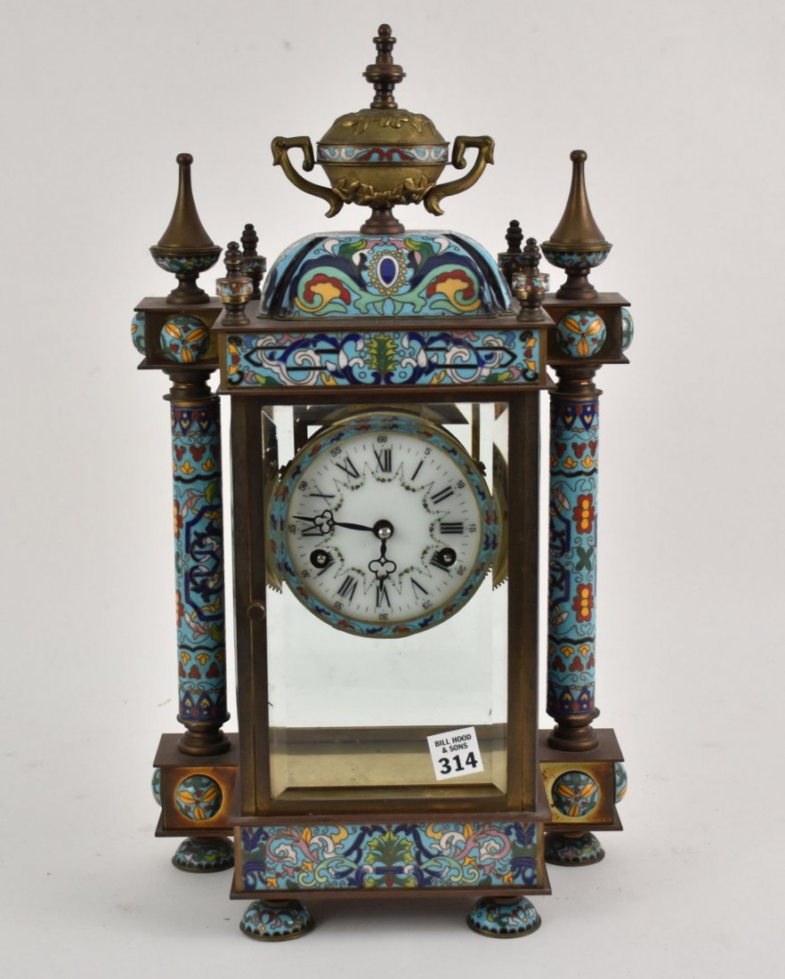 Bronze & CloisonnÃ© Shelf Clock (1 of 6)