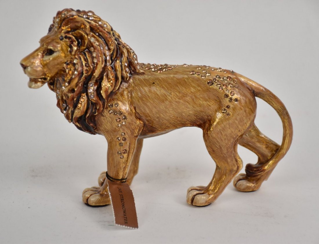 Jay Strongwater Lion Figurine. 5” x 6” (1 of 9)