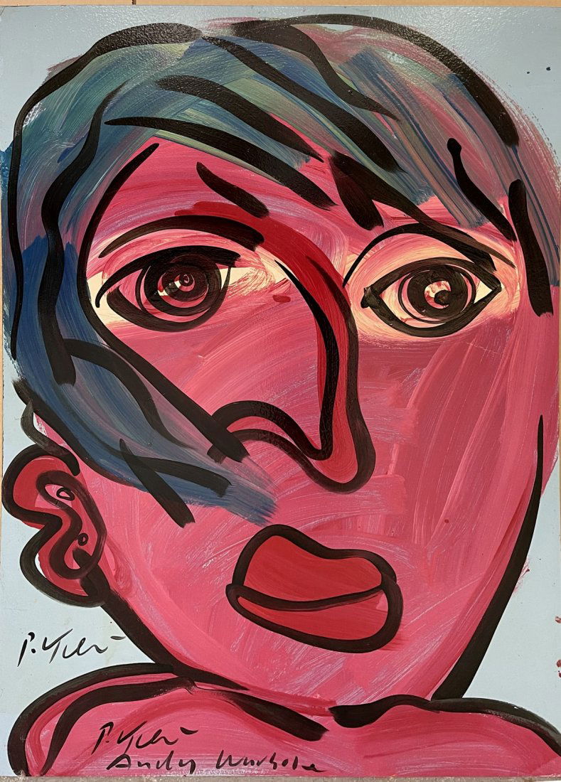 PETER KEIL Original portrait -WARHOL -painting on board (1 of 3)