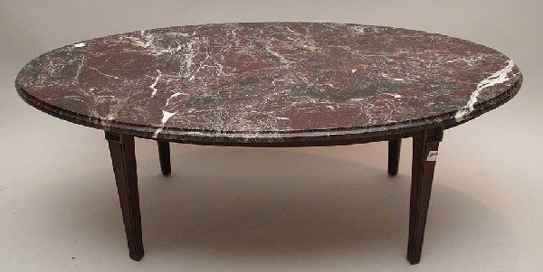 Louis XVI style coffee table with black oval marbl: Louis XVI style coffee table with black oval marble