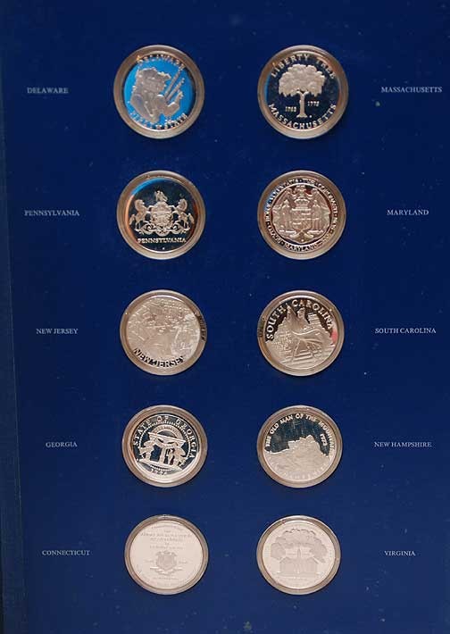 The Fifty State Bicentennial Medal Collection, Hal: The Fifty State Bicentennial Medal Collection, Hallmarked First Edition Proof Set, sterling silver by The Franklin Mint