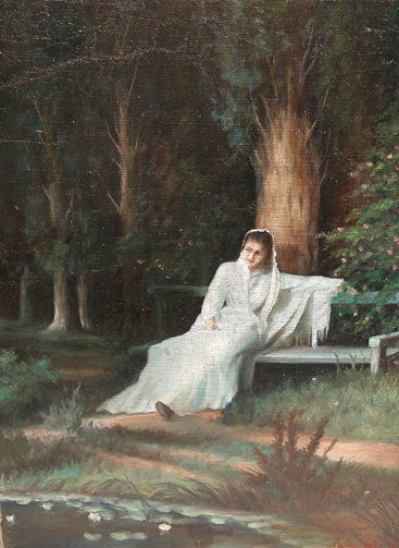 Studio of Kramskoy Russian oil woman seated