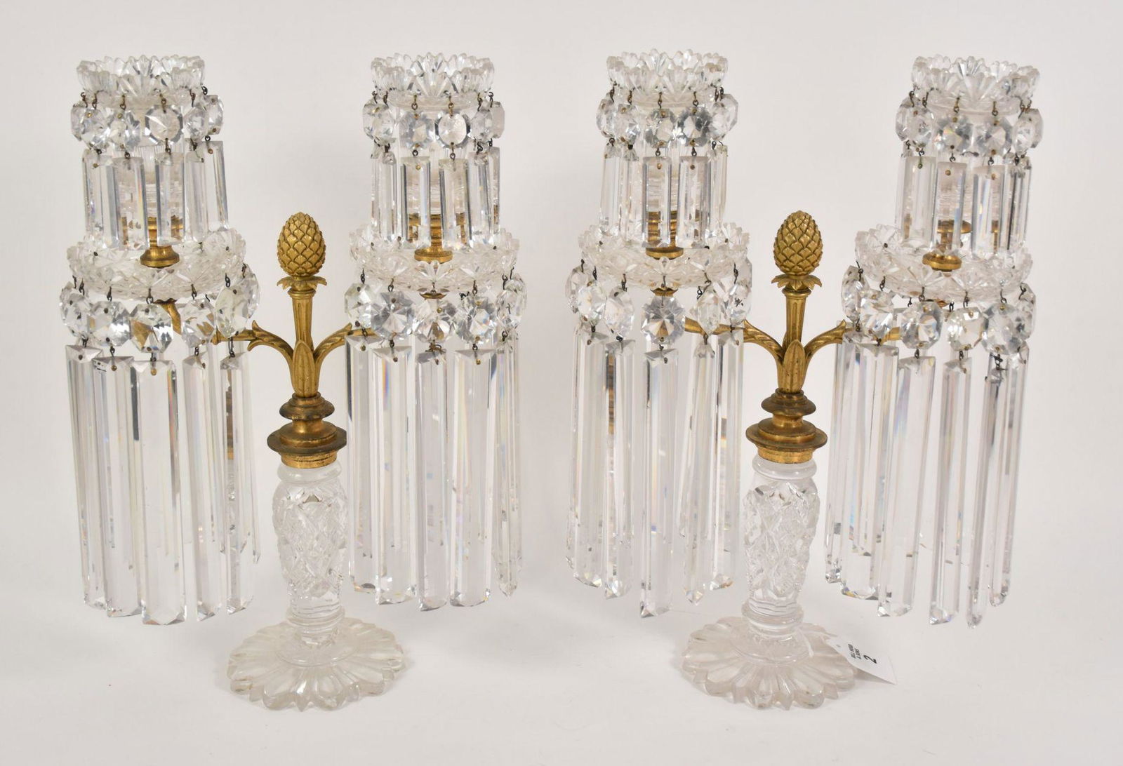 Pair Early French Baccarat Crystal & Gilt Bronze (1 of 6)