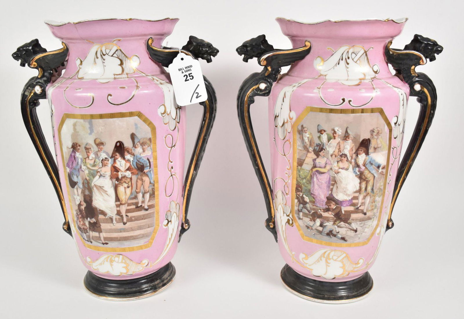 Par Old Paris Porcelain Vases with Figural Griffin (1 of 8)
