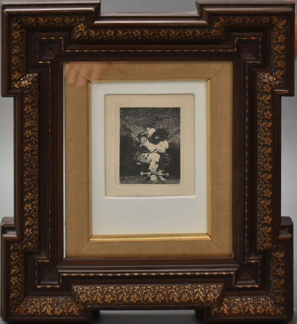 After Francisco Goya - Etching -Man in Chains. measures (1 of 6)