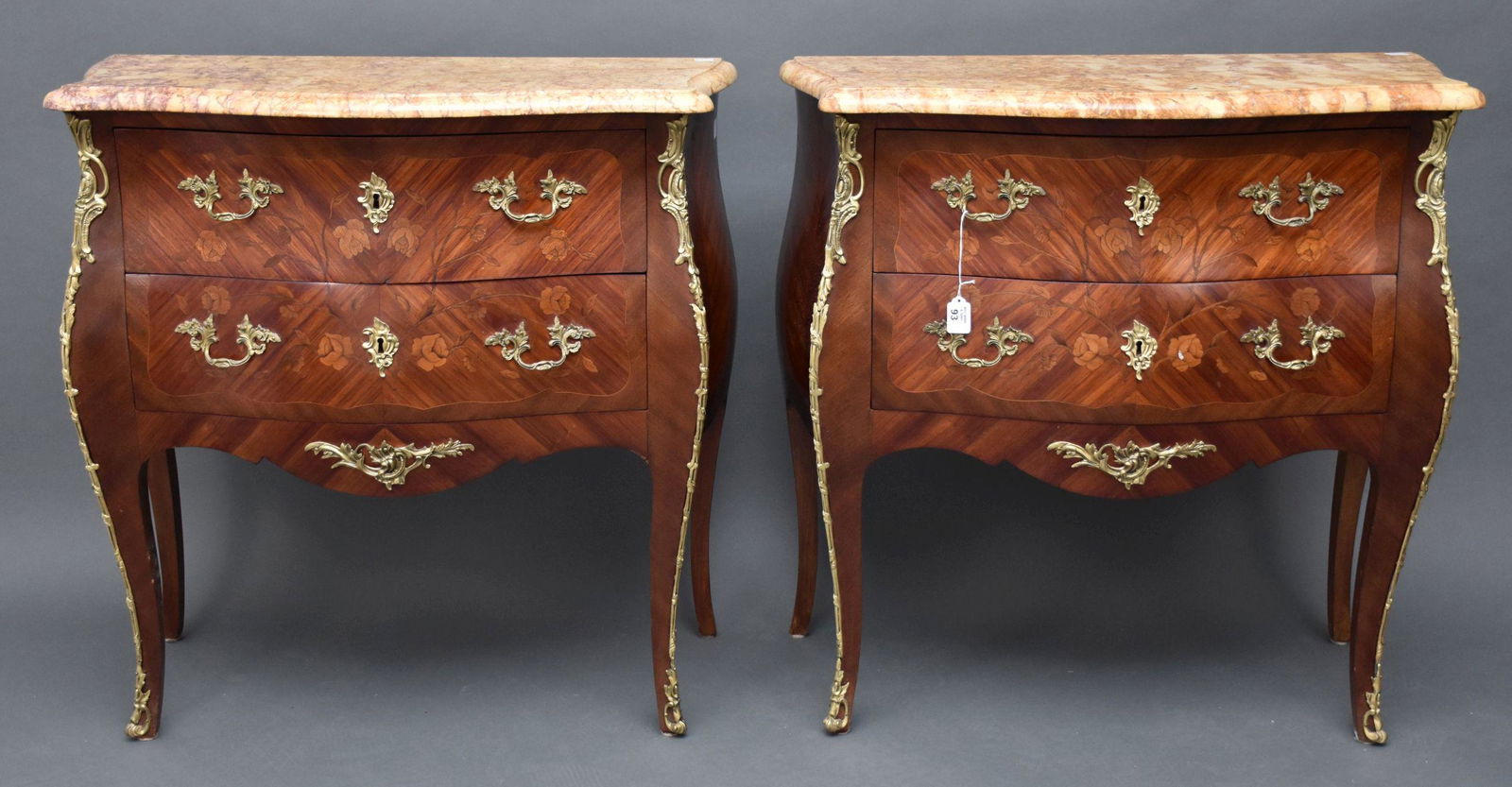 Pair Inlay French Bombay Chests with Bronze Mounts, (1 of 7)