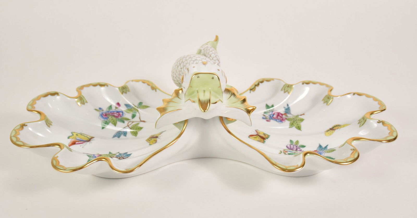 Herend Porcelain, Queen Victoria, Double Shell Serving (1 of 8)