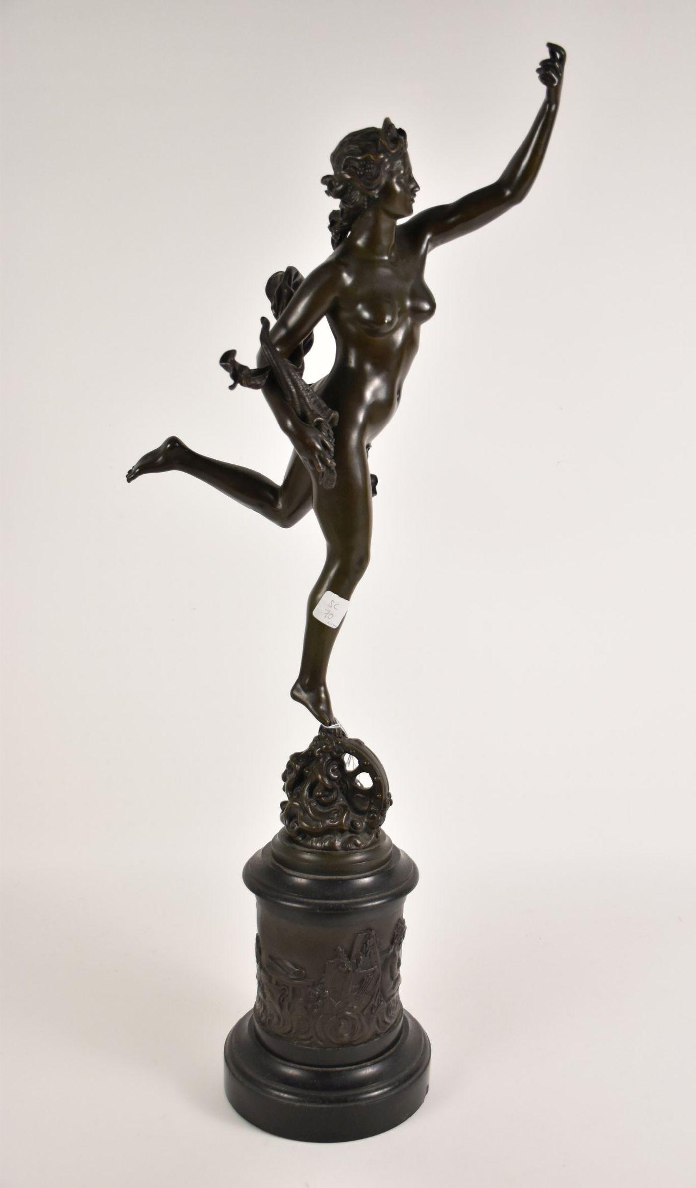 Bronze Sculpture of Female with Cornucopia and Scarf (1 of 10)