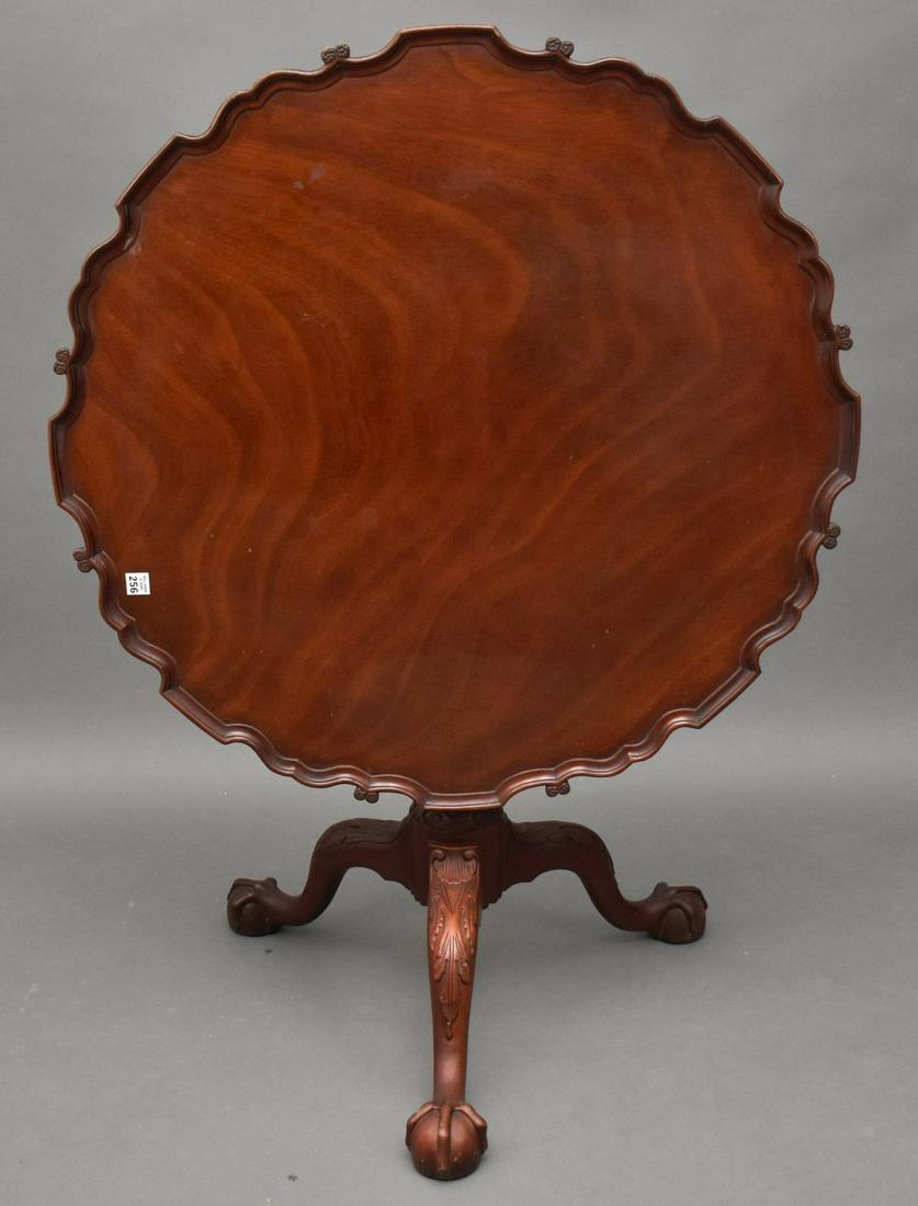 Tilt Top Mahogany Pie Crust Table, Ball and Claw Feet, (1 of 5)
