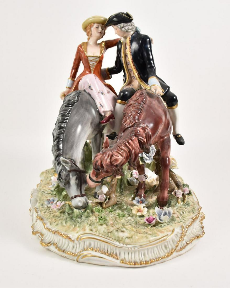 Large Capodimonte Porcelain Group Romantic Scene Couple (1 of 7)