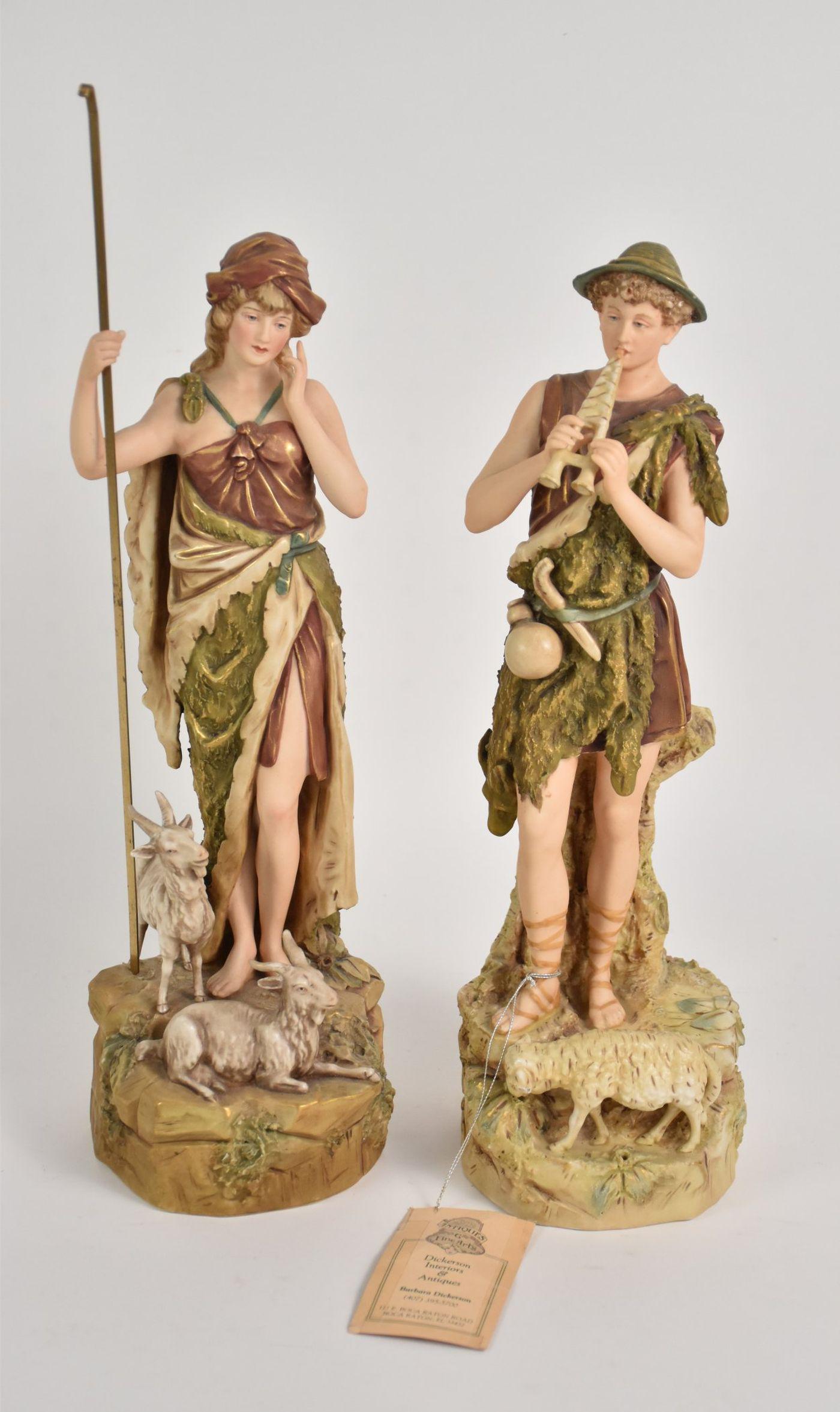 2 Royal Dux Man & Woman Figures, 14"h (1 of 13)