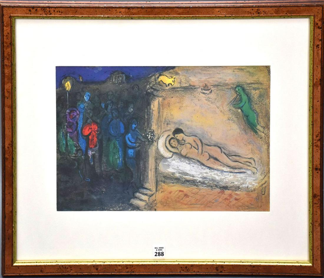 Marc Chagall offset colored lithograph, Daphnis and (1 of 3)