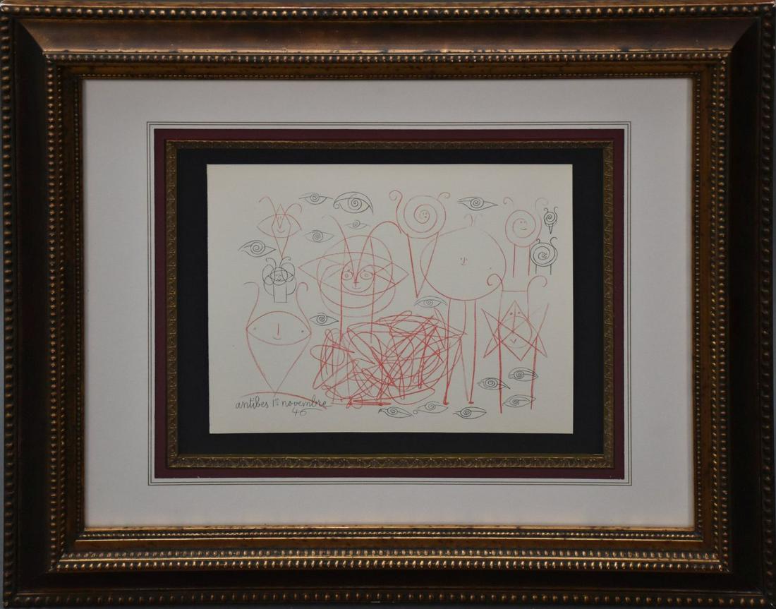 Picasso Lithograph - Antibes, sheet size approx. 9-1/2 (1 of 5)