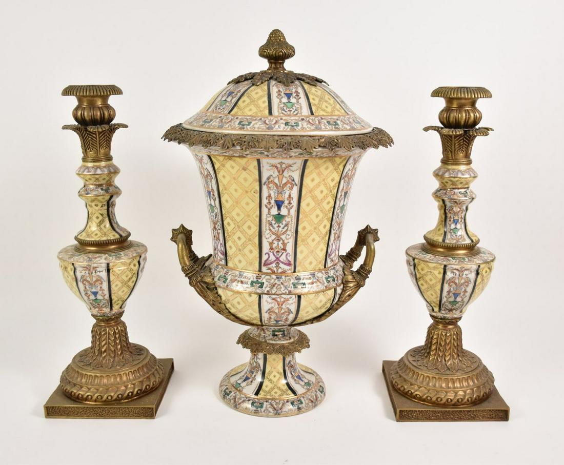 United Wilson Porcelain & Gilt Bronze Garniture Set  - (1 of 7)