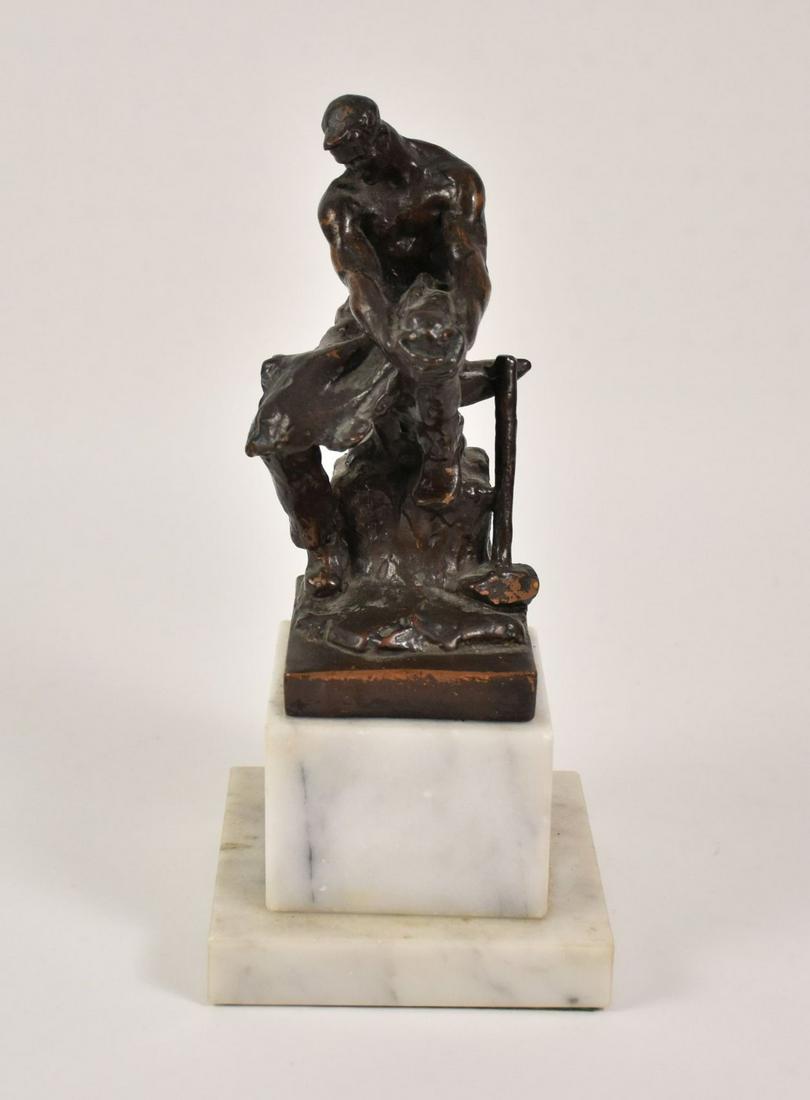 Paul Herzel Figural Sculpture of a Blacksmith - Metal (1 of 8)