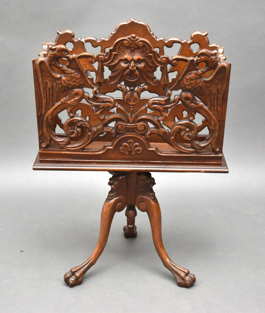 Carved Wood Victorian Magazine Rack - Reticulated (1 of 6)