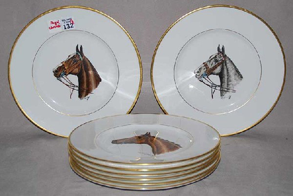 Royal Worcester assorted equestrian plates, c. 194: Royal Worcester assorted equestrian plates, c. 1940 plates, 10 1/4"dia