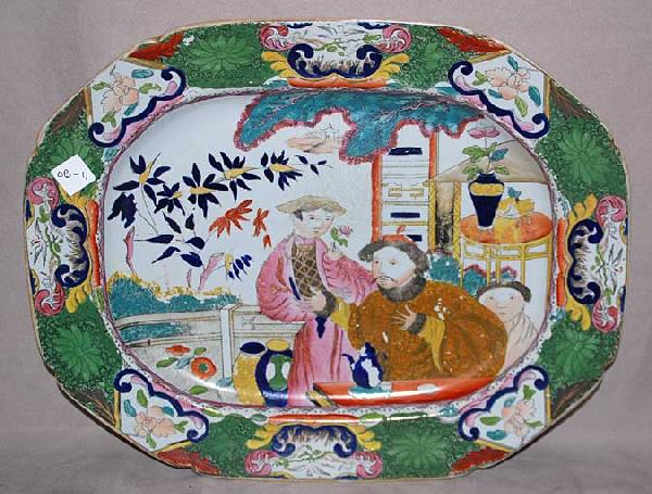 Masons 19th c. Ironstone platter, 19"w x 15"d: Masons 19th c. Ironstone platter, 19"w x 15"d