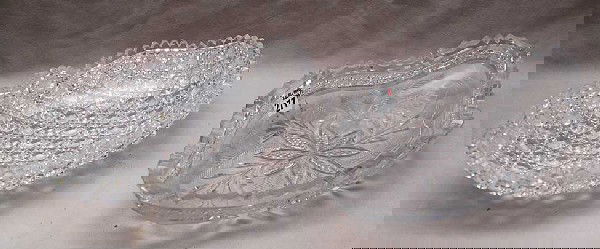 2 cut glass dishes for ice cream? 14"w x 7 1/2"d: 2 cut glass dishes for ice cream? 14"w x 7 1/2"d