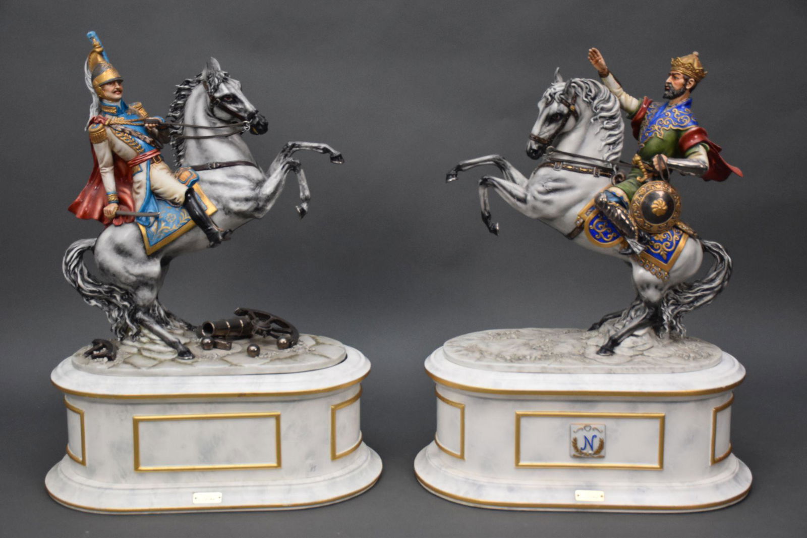 Two Cortese Capodimonte Porcelain Horse Rider (1 of 10)