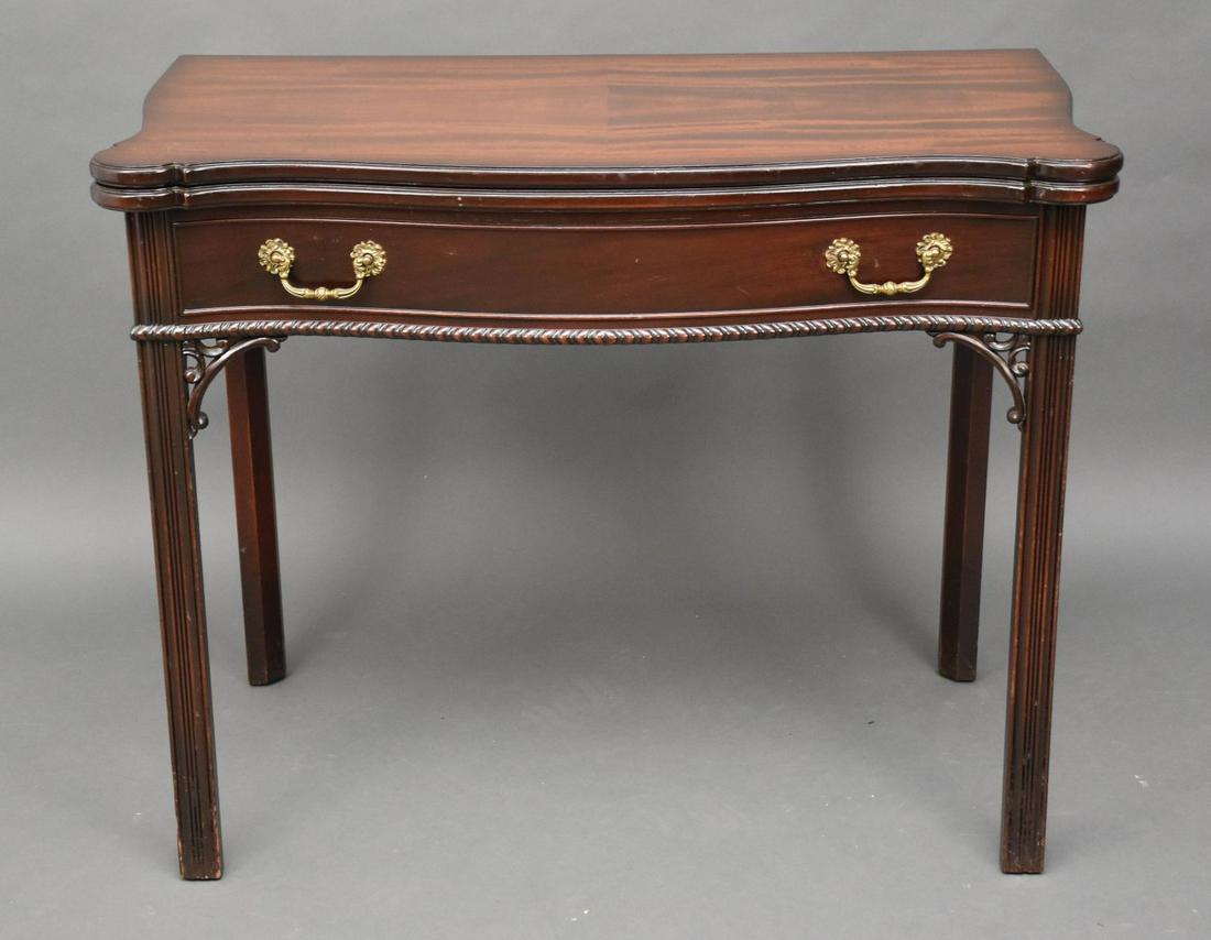 Mahogany Games Table, Hinged Top leans Up Against Wall (1 of 8)