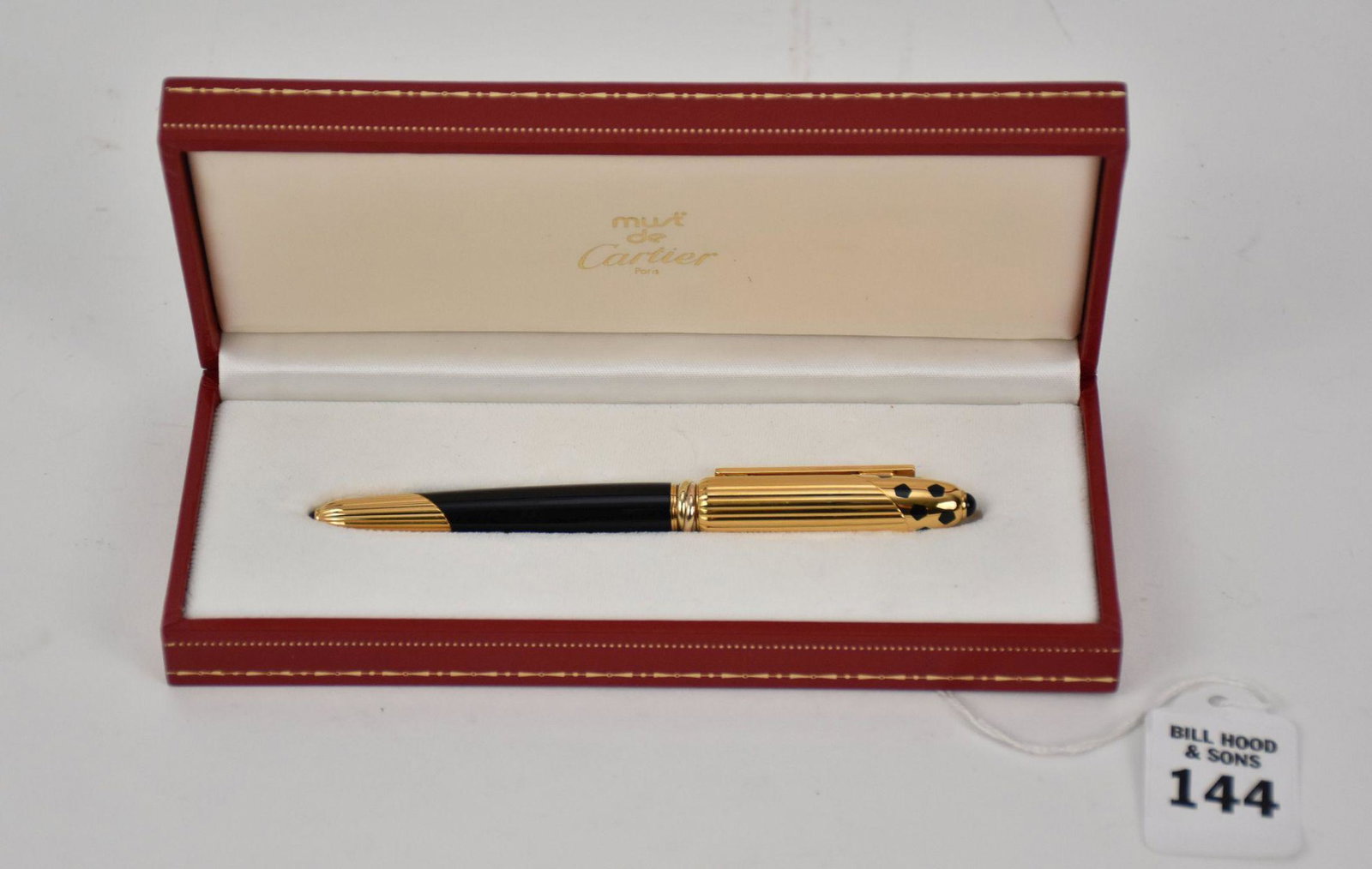 Panthere De Cartier Black Enamel Gold Plated Fountain (1 of 5)