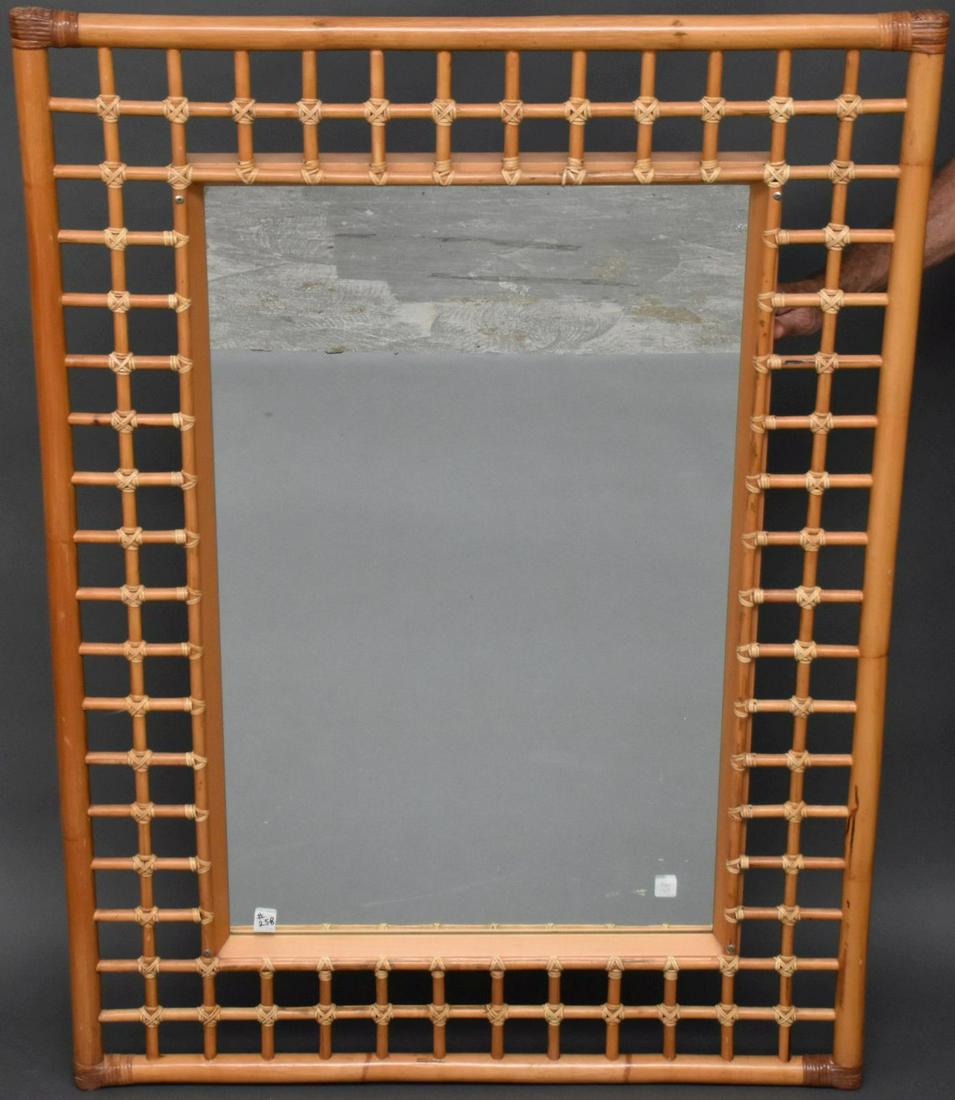 Rattan Frame Mirror, 51"h x 37"w (1 of 5)