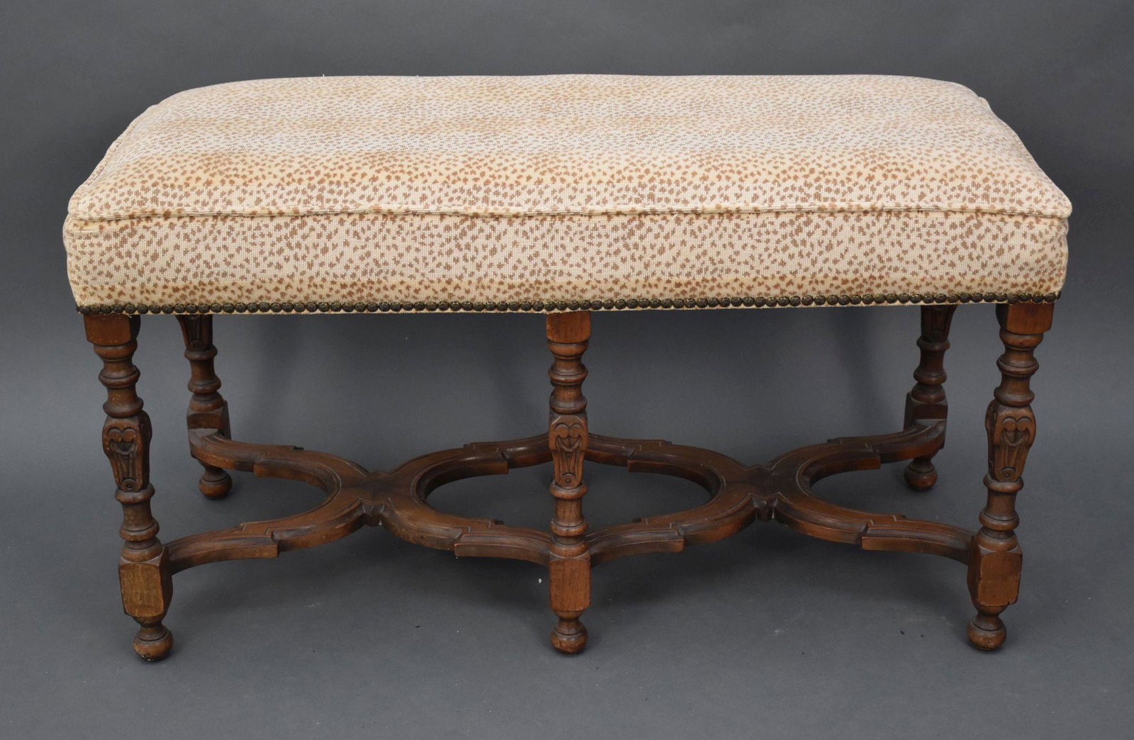 Bench with Oak Stretcher Base - 19" h x 36" w x 15 1/2" (1 of 3)