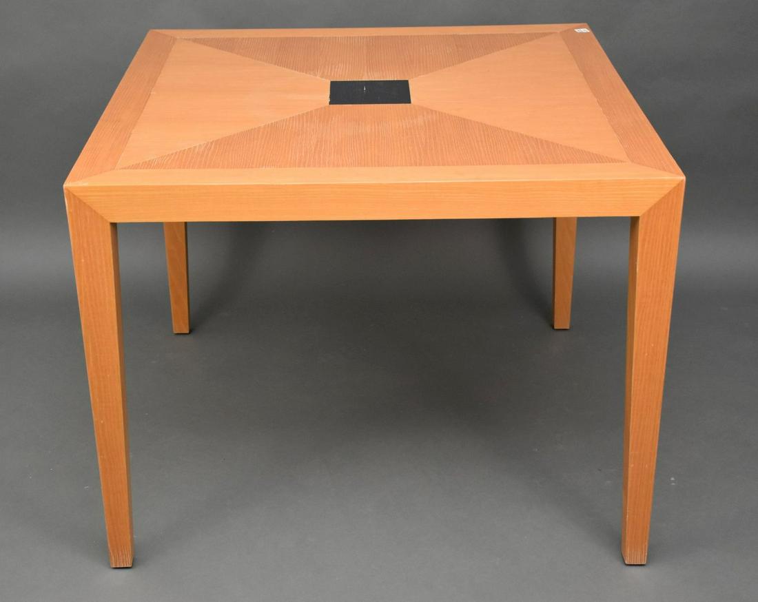 Modern Lightwood Table with Black Center, 29 1/4" h x: Modern Lightwood Table with Black Center, 29 1/4" h x 38" x 38" w