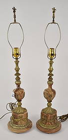 Pair French Onyx and Gilt Bronze Empire-Style Lamps - A (1 of 8)