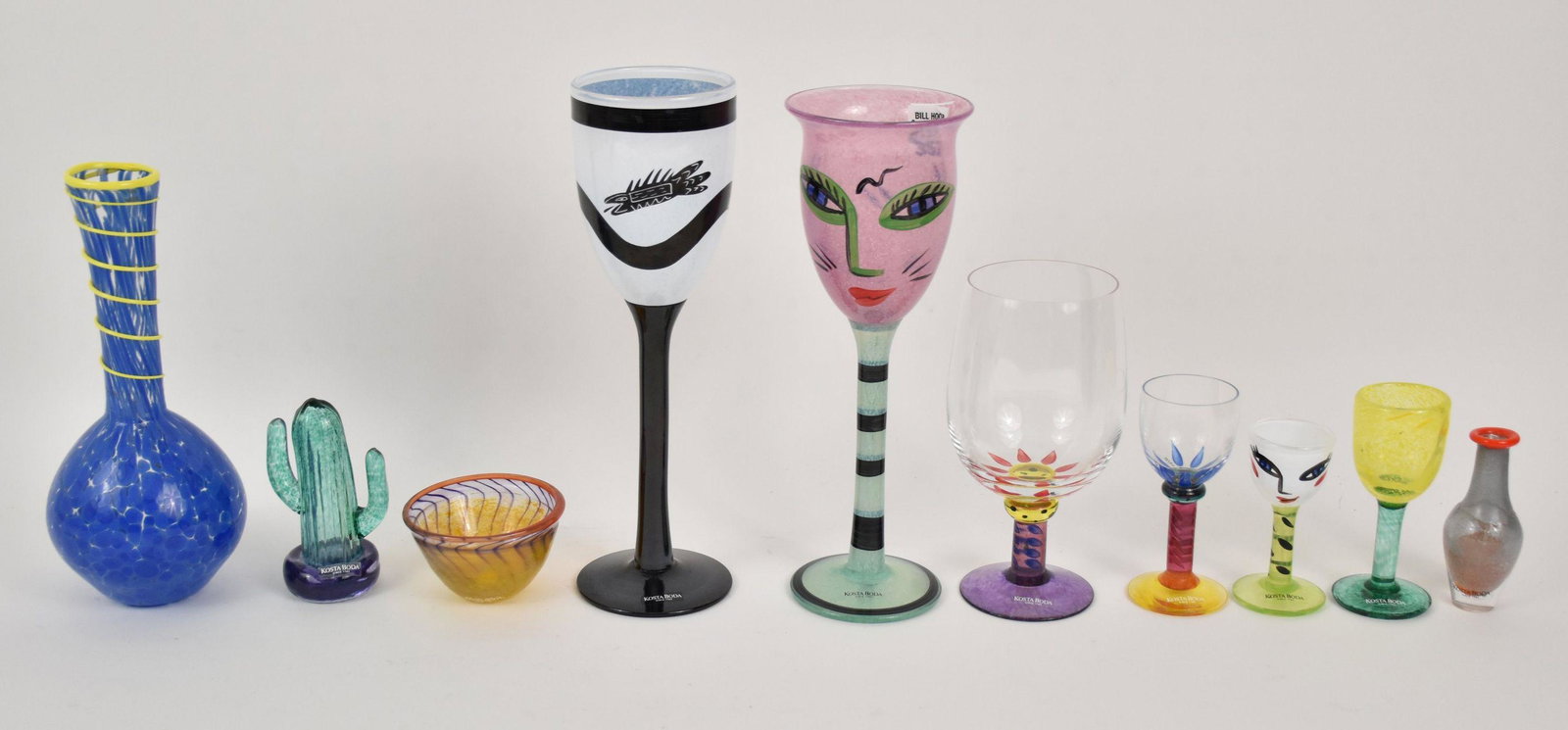 Lot of 10 Kosta Boda Objects D' Art, tallest 10"h (1 of 5)