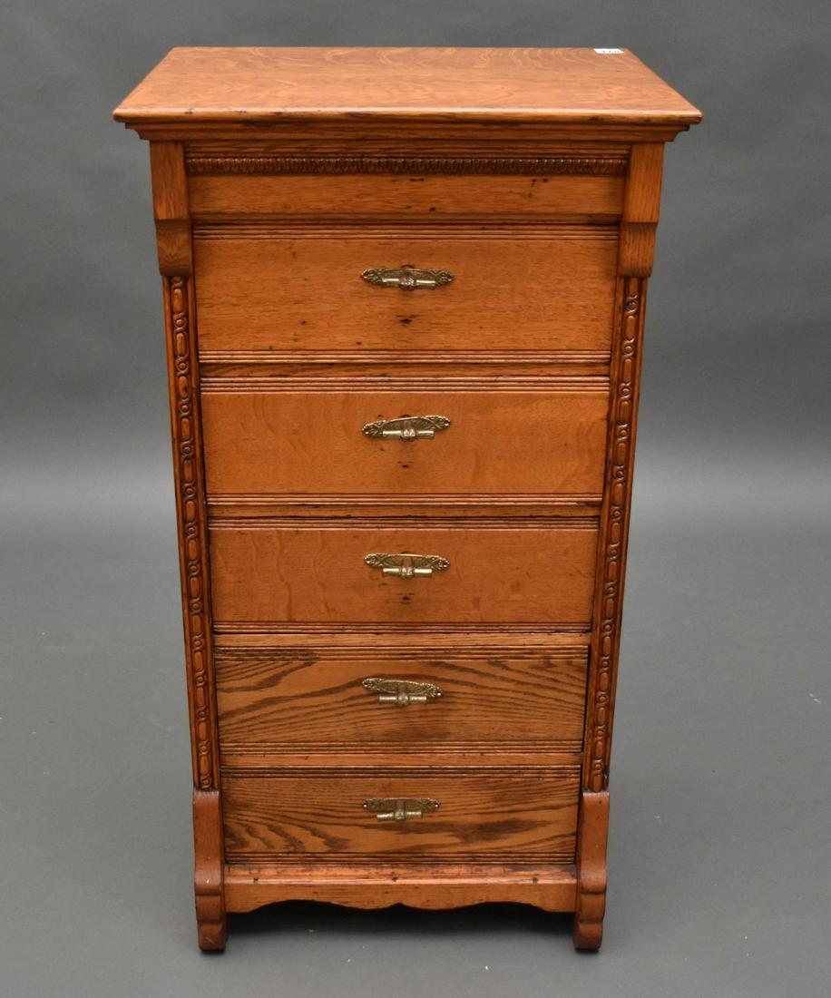 Golden Oak 5 Drawer Chest, 35"h x 19"w x 15"d (one (1 of 6)