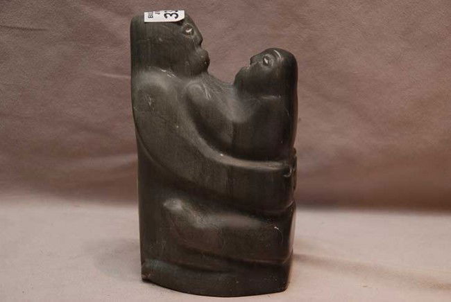 Inuit of 2 figures together, 7 1/8"h x 4 1/4"L: Inuit of 2 figures together, 7 1/8"h x 4 1/4"L