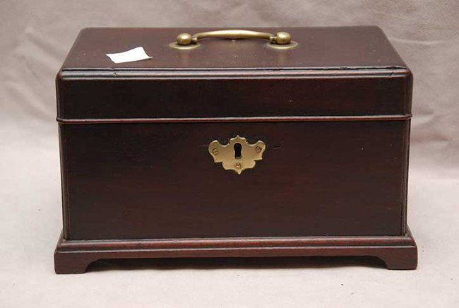 Antique English Chippendale card box replaced hard: Antique English Chippendale card box replaced hardware, 9 1/2"l x 5 3/8"h x 6"w