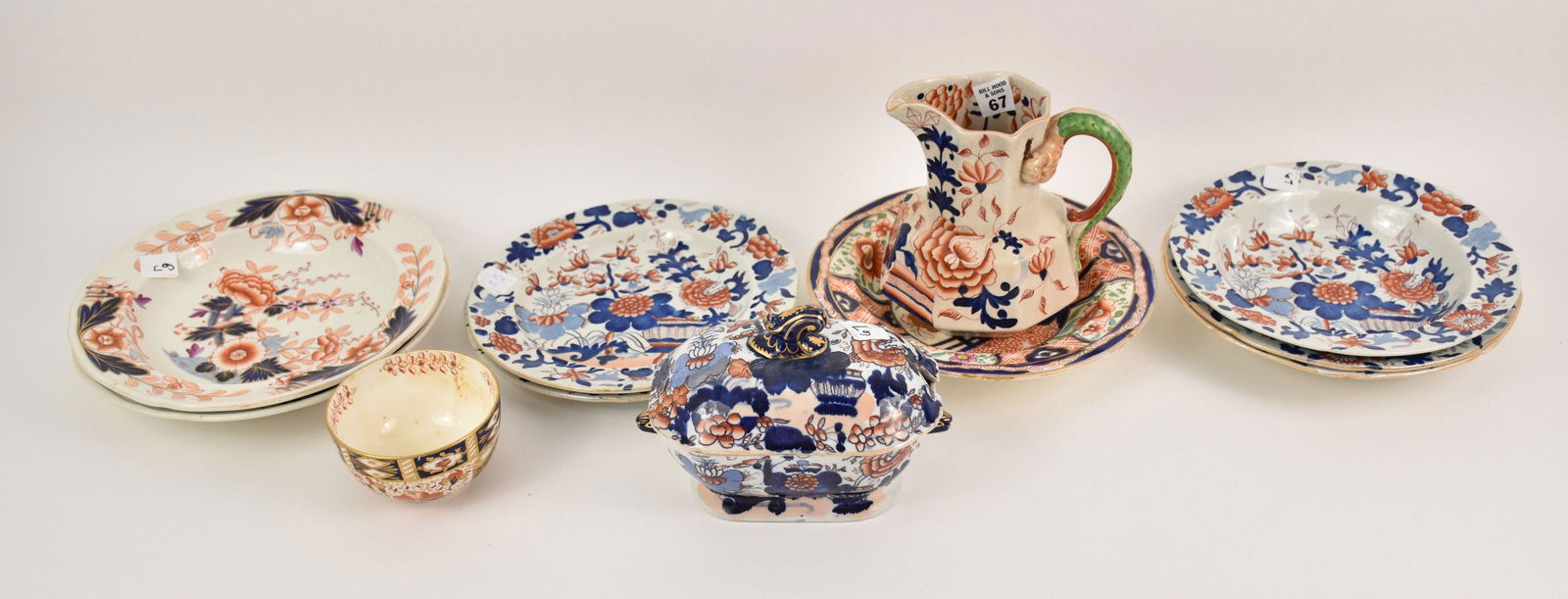 Lot of 9 Antique Ceramics, incl; 5 Masons Ironstone (1 of 9)