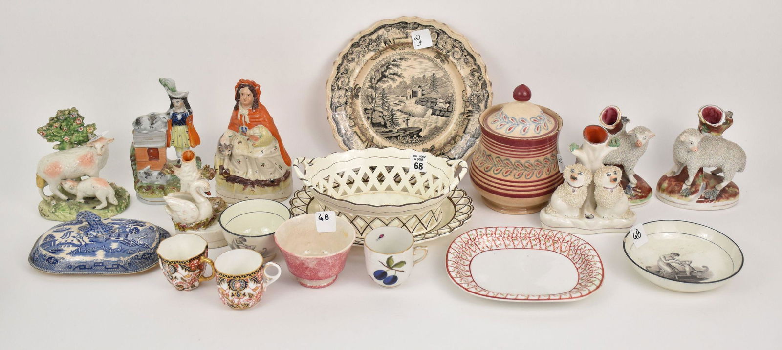 Lot 19th c. Antique Ceramics, incl; Soft Paste (1 of 8)