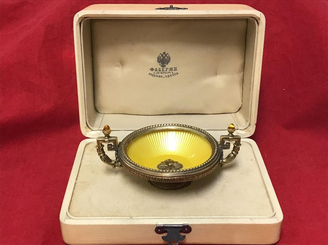 Russian Antique Silver Enamel Rose Cut Diamond citrine: Russian Antique Silver Enamel Rose Cut Diamond citrine miniature vase. Stamped 84 and Makers Marks. Weight 2.40 oz (68 gram) L 3.6 inches. 2.5 inches in Diameter.