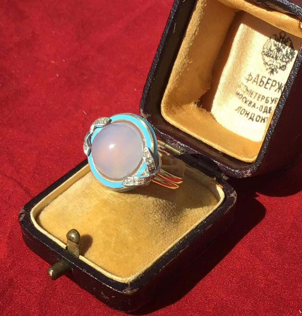 Russian Antique Enamel diamond, gold and mecca stone: Russian Antique Enamel diamond, gold and mecca stone Ring