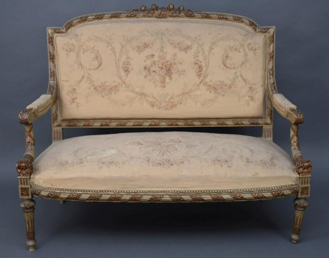 French Settee, 39"h x 51"w (needs some repair and (1 of 8)