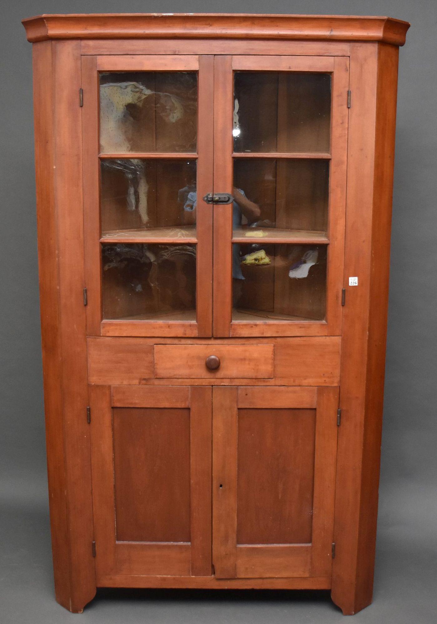 19th c. American Cherry Corner Cupboard - 78 1/4" h x (1 of 7)