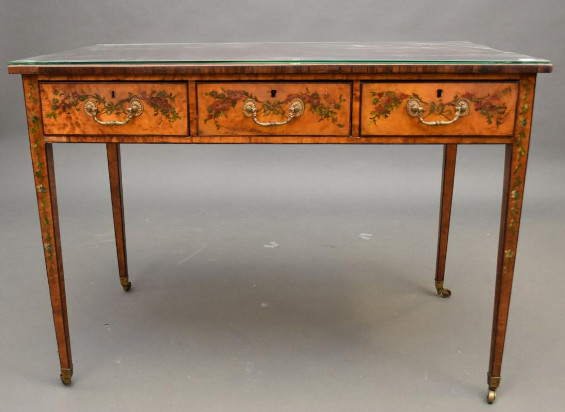 Adam's Style Circa 1900 Writing Desk with 3 Side by (1 of 10)